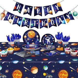 Outer Space Birthday Party Supplies Serve 24 Space Party Tableware Set